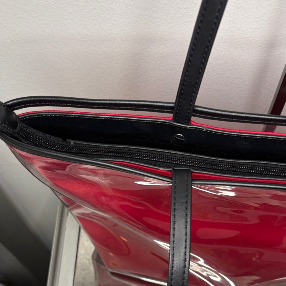 Calvin Klein Mallory Clear Red and Black Tote - Picture 8 of 15